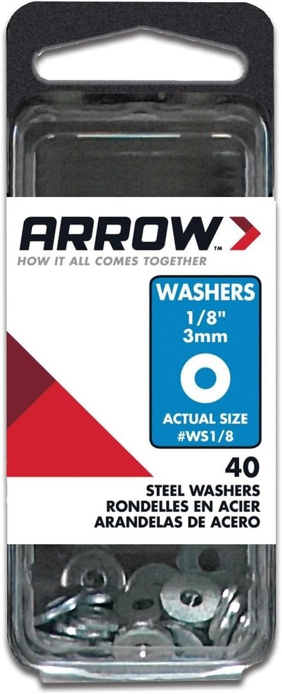 Versatile 1/8-Inch Steel Flat Washers, 40-Pack for Efficient Project Completion