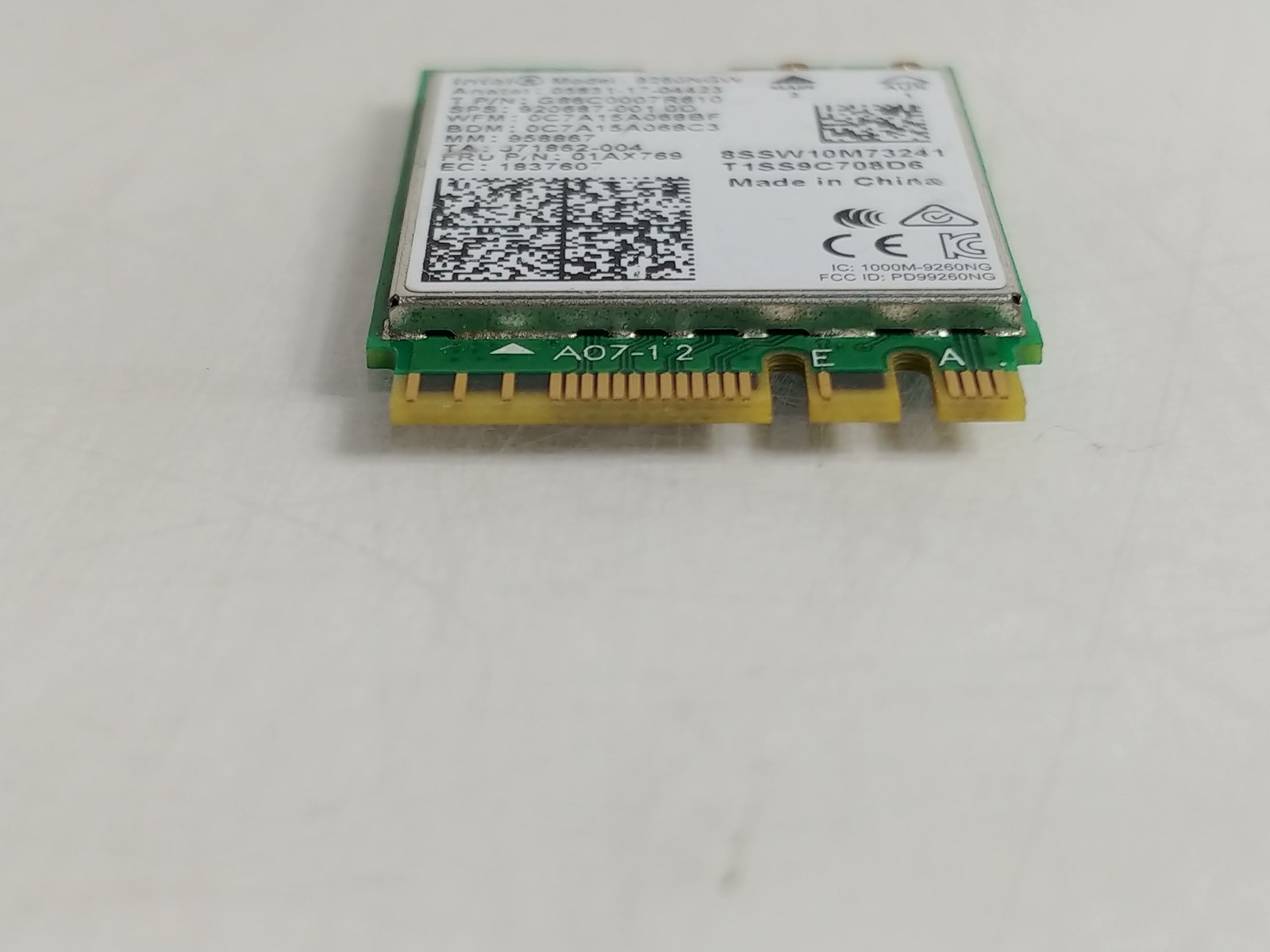 Lenovo 01AX769 Wireless-AC 9260NGW 802.11ac M.2 WIFi + Bluetooth