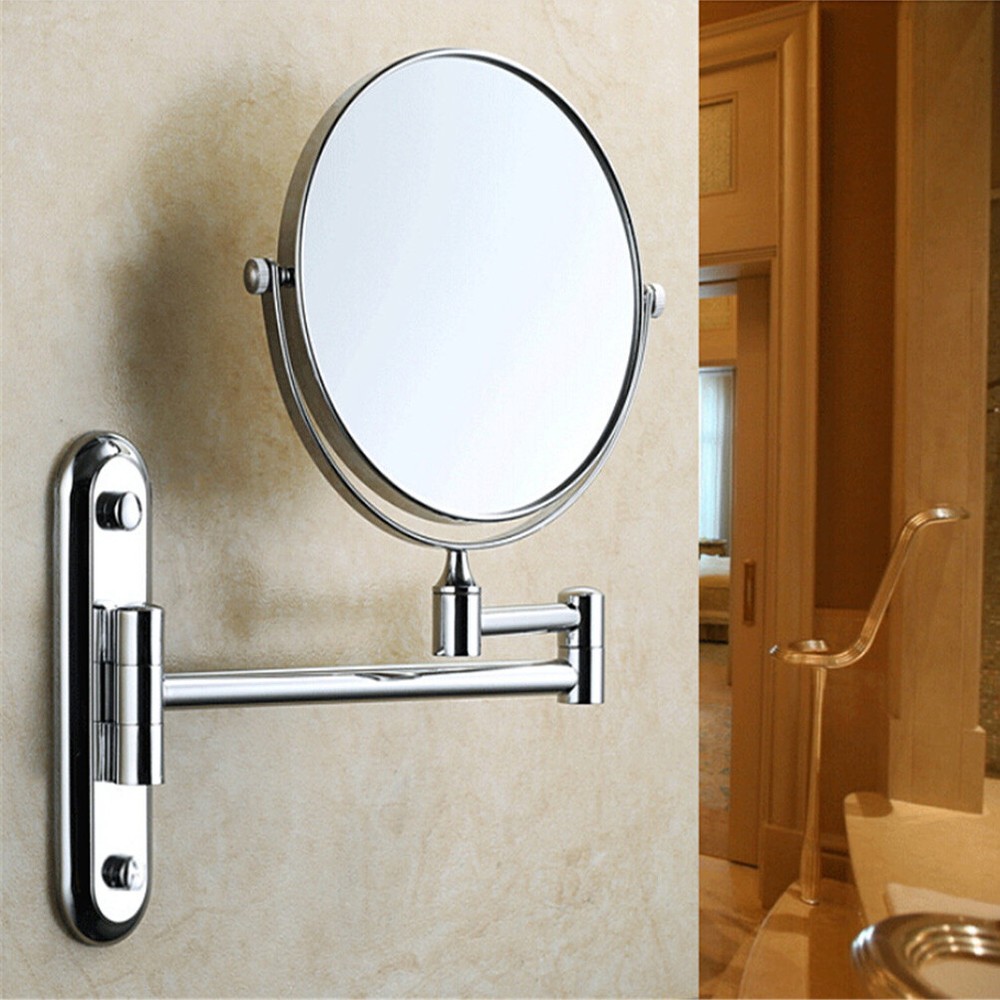 10X Extending 2-Side Magnifying Makeup Bathroom Shaving Round Mirror Wall Mount