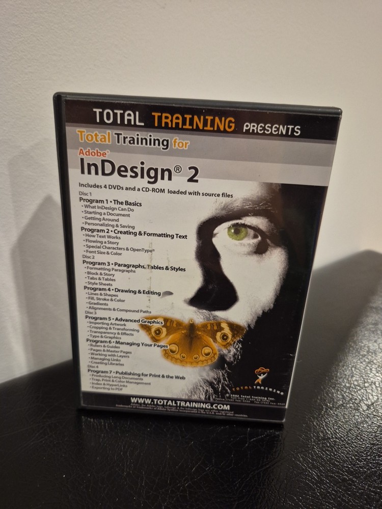 Total Training for Adobe InDesign 2 DVDs CD-ROM 2002 Complete Tutorials Set