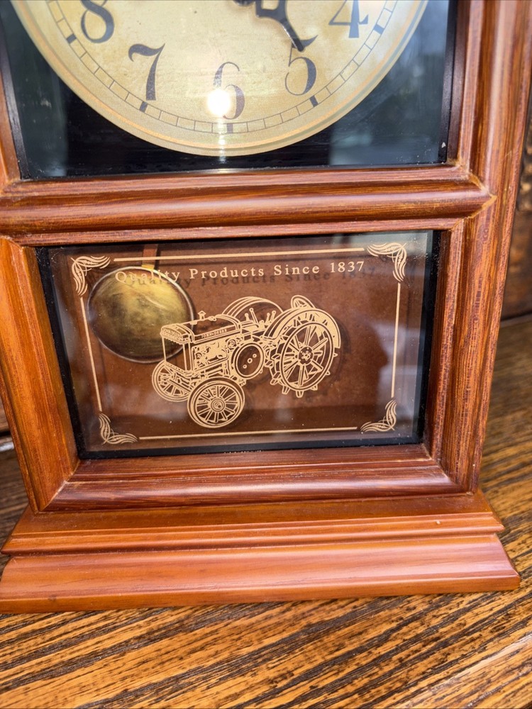 John Deere Quartz Mantle Clock- TESTED-Works! Moline IL