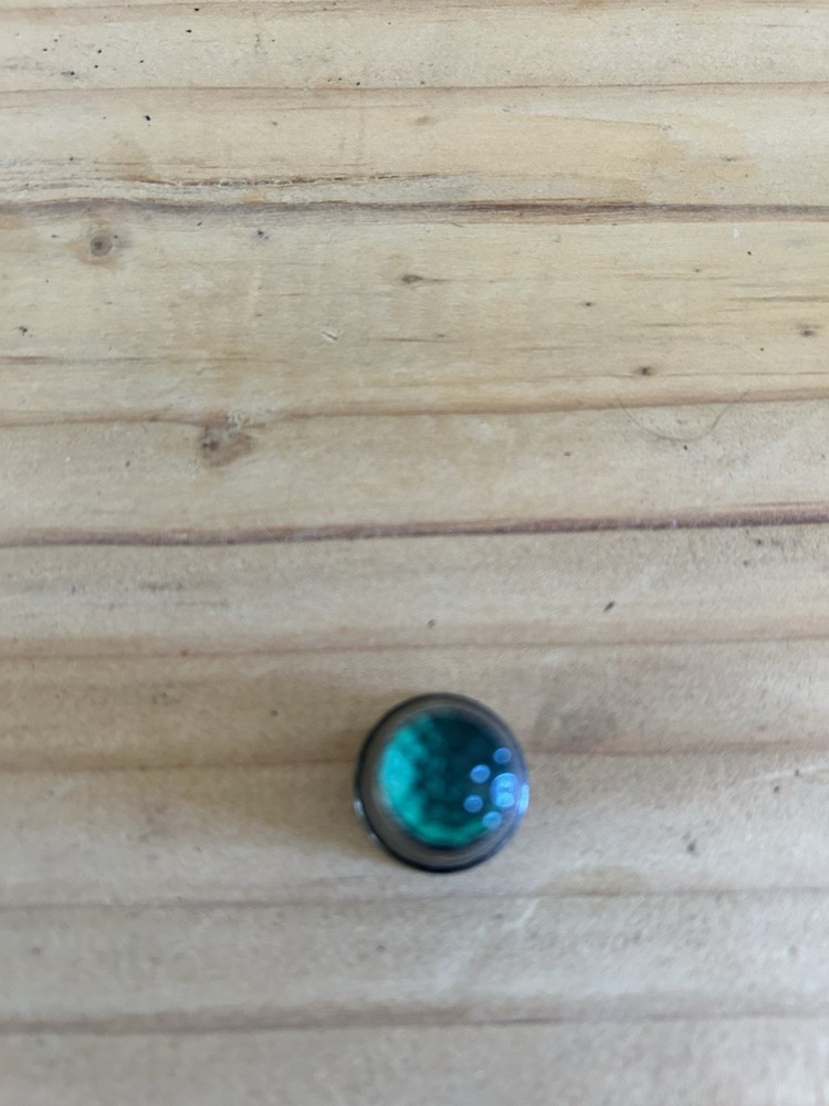 Vintage Solid Silver Blue Glass Crown Stone Top Thimble Germany Size 7 Ivy