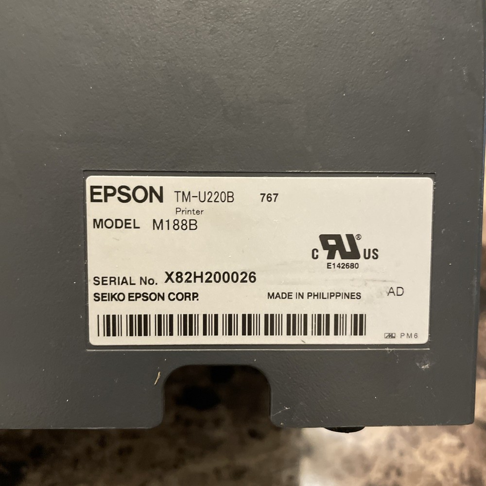 Epson TM-U220B M188B Dot Matrix POS Receipt Printer for Kitchen/Bar