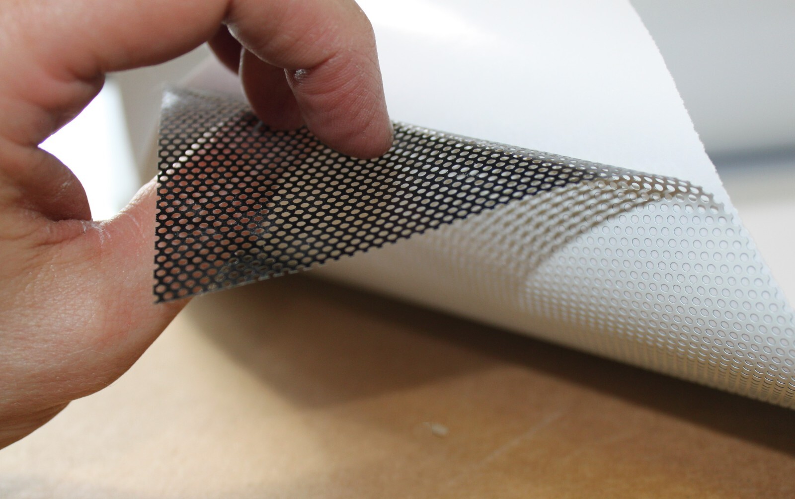 Window Perf White & Black Print Vinyl One-Way Vision Decal 70/30 Solvent & Latex