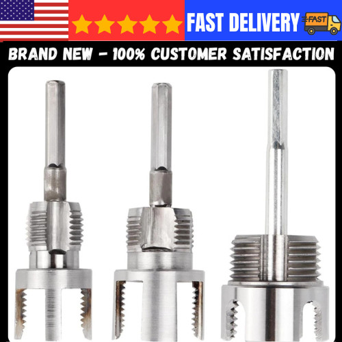3Pcs PVC Pipe Threader Kit 1 2 3 4 1 NPT Integrated Internal & External Pipe