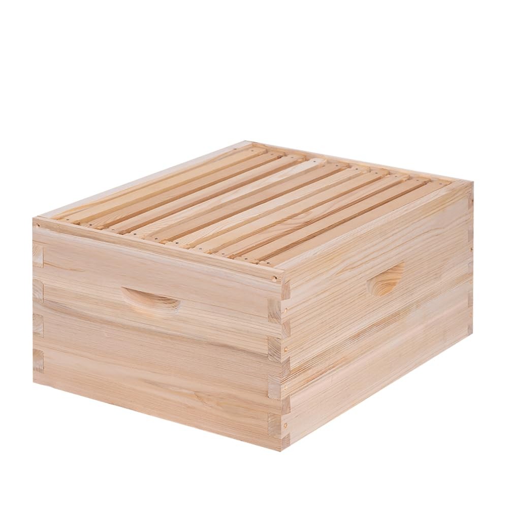 10 Frame Deep Beehive Box,Langstoth Deep Brood Bee Hive Box, Include Beehive ...