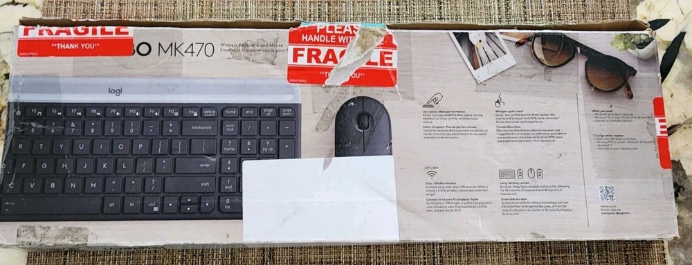 Logitech MK470 Slim Wireless Keyboard & Mouse Combo Graphite Open Box