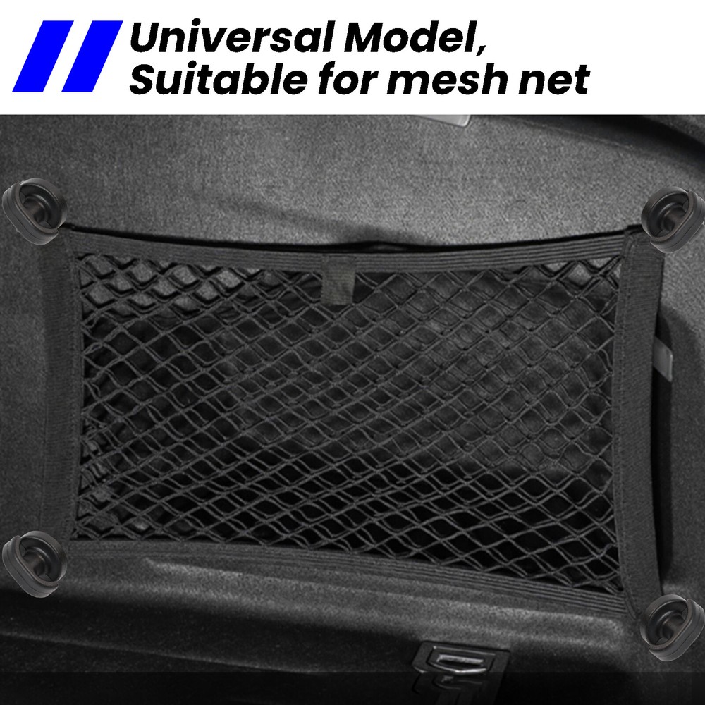 4Pcs.Car Rear Trunk Universal Envelope Cargo Net Tie Down Hook Ring Loop Hanging