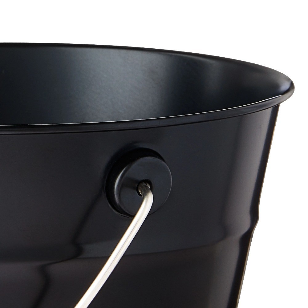 2-Pack Black Metal Pail with Handle 5-Quart Capacity