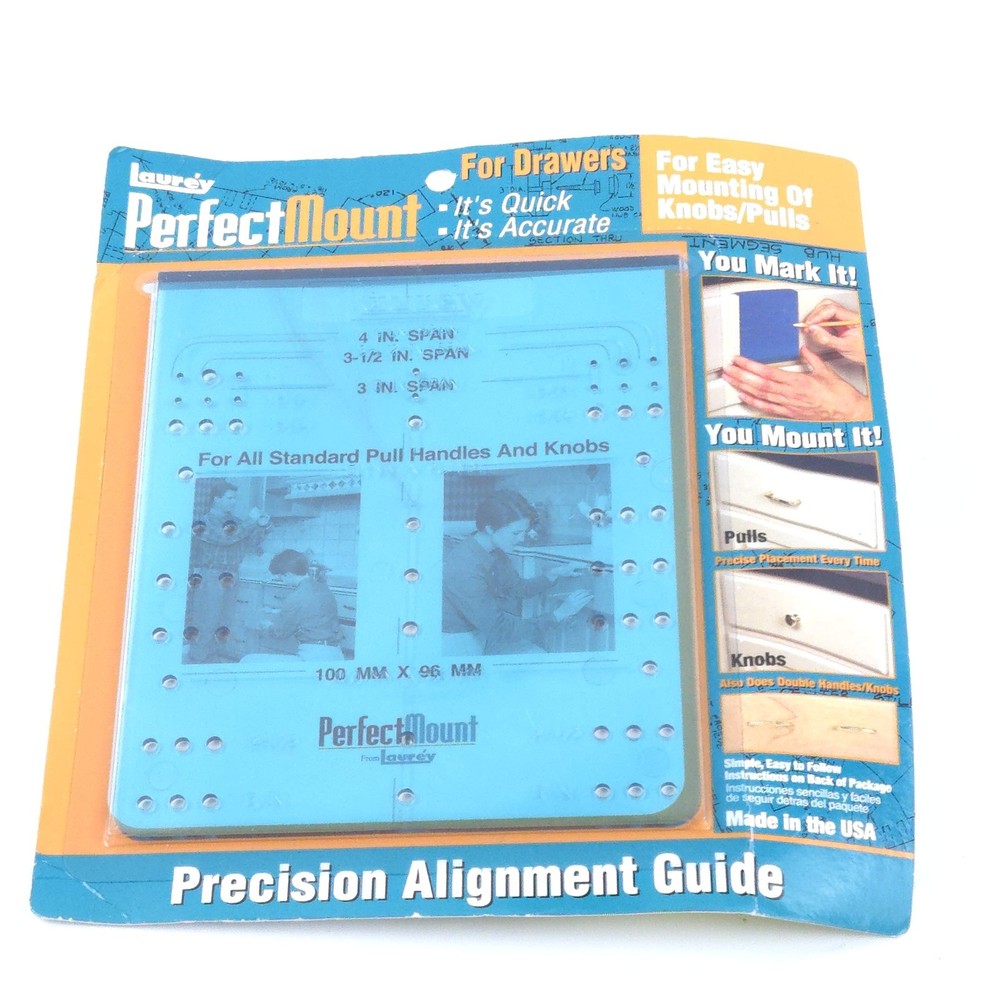 Laurey Perfect Mount for Drawers, Pulls, Knobs Precision Alignment Guide #98101