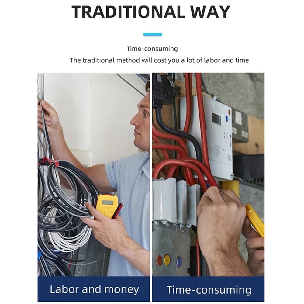 Automatic Wire Stringing Machine, Angle Adjustable Fish Tape Tools with 6 Spa...