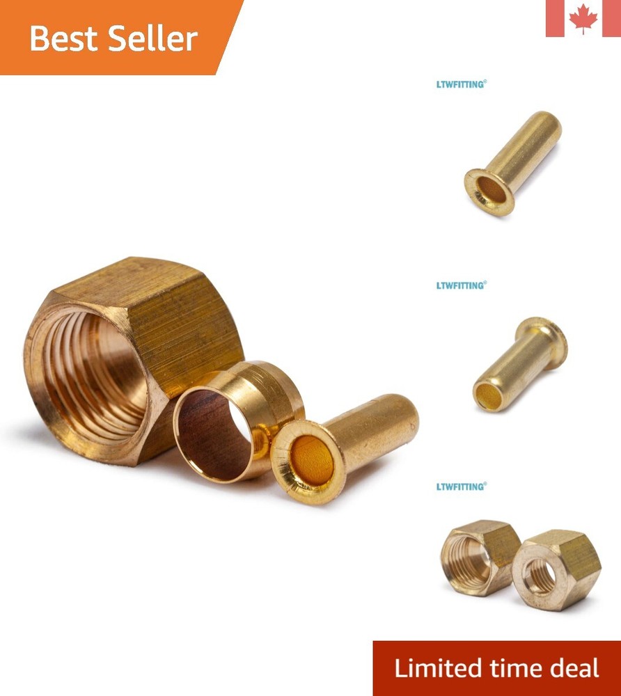 Versatile Brass Compression Insert Kit - 125-Piece Sleeve Ferrule Nut Pack