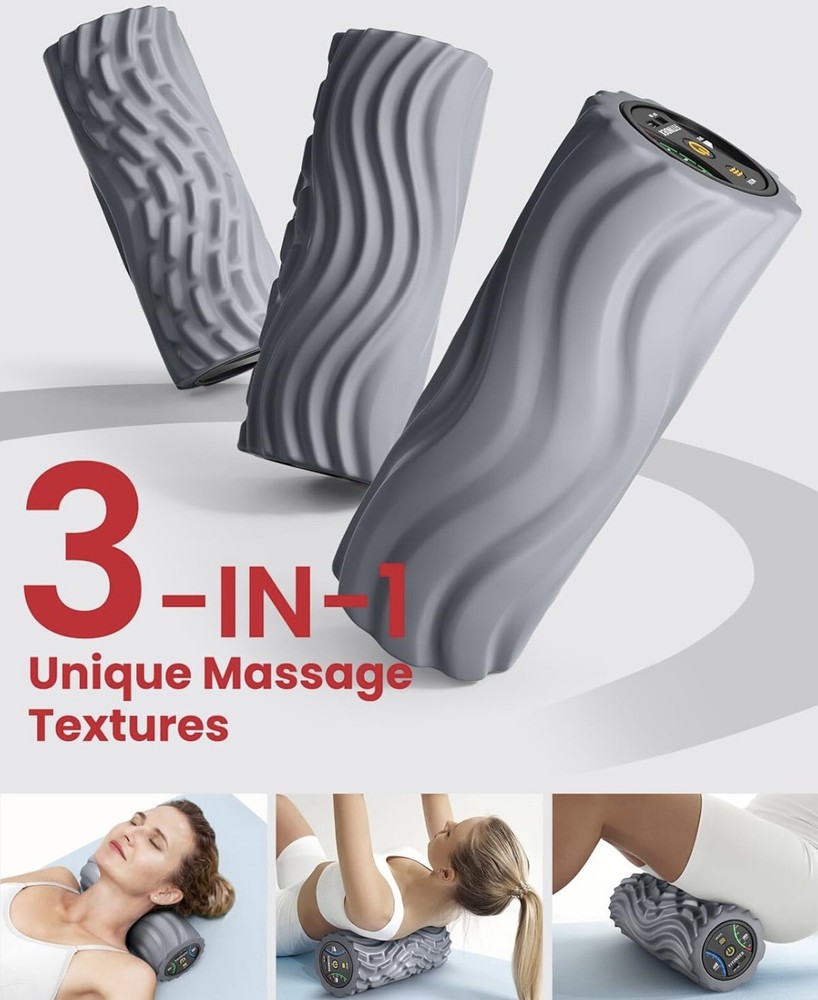 FITINDEX Vibrating Foam Roller 5-Speed, Next Generation Electric Foam Roller for