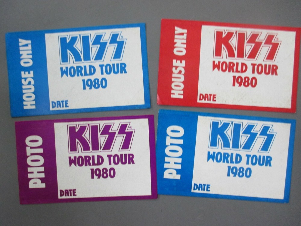 KISS backstage passes 4 World Tour 1980 AUTHENTIC - "PHOTO" & "HOUSE ONLY" !