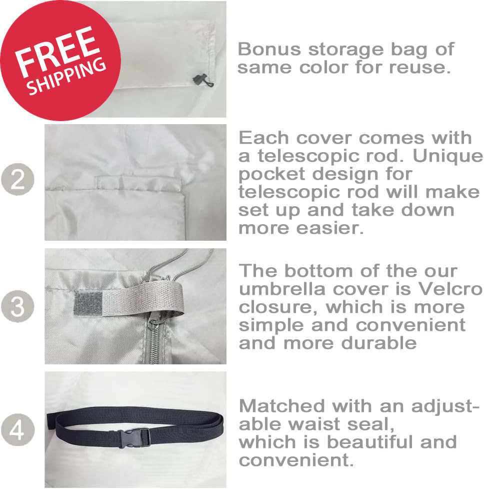 420D Oxford Patio Umbrella Cover Straight Pole Market Parasol Waterproof Guard