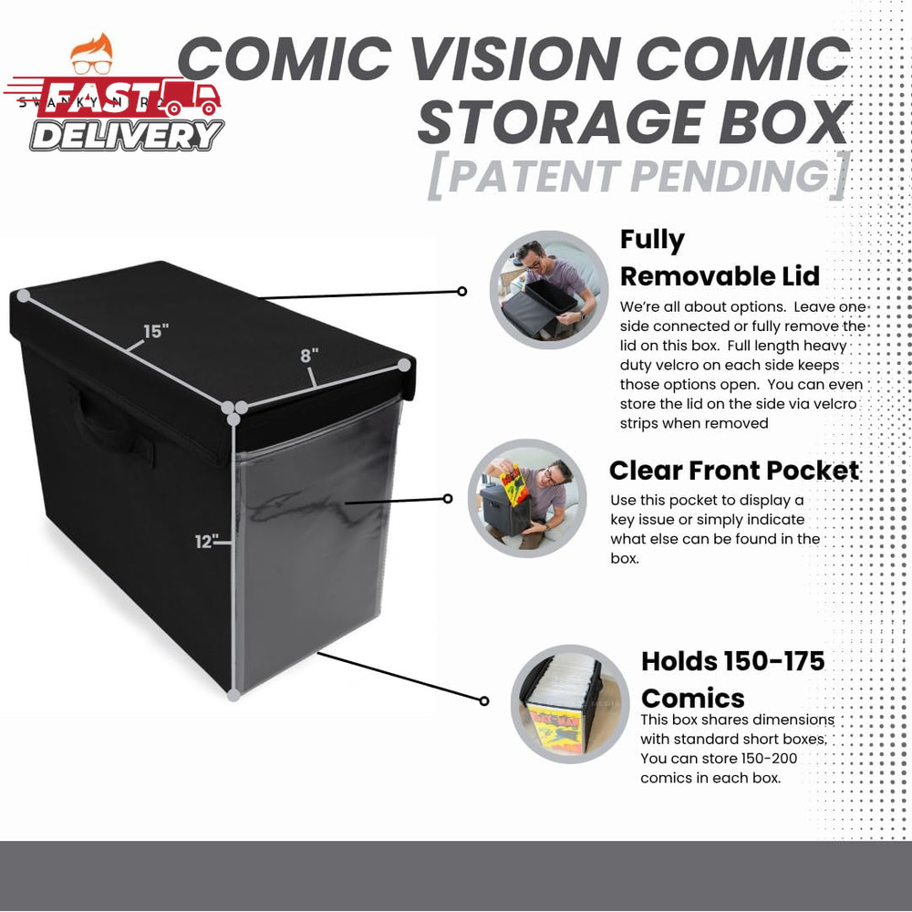 Comic Book Storage Box with Comic Book Display Window [Patent Pending]…