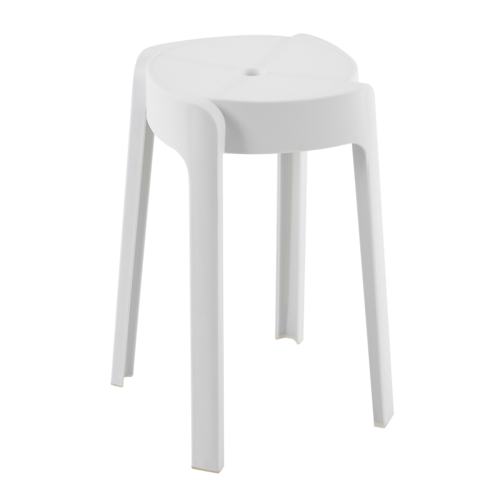 5Pcs Plastic Stools 18'' Height Indoor OutdoorKitchen Bar Chairs Stackable White