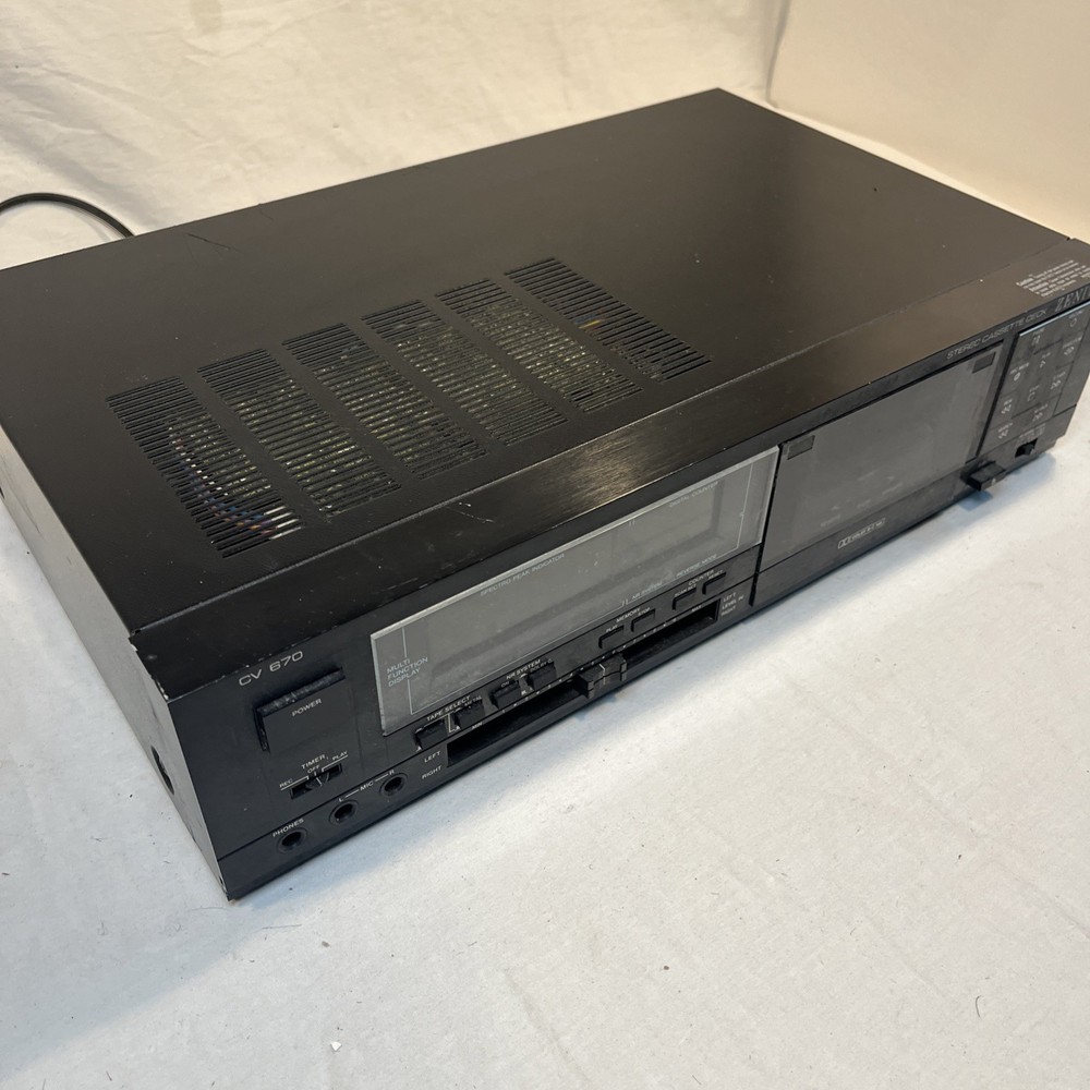 Zenith CV670 Auto-Reverse Stereo Cassette Deck. Tested & Working