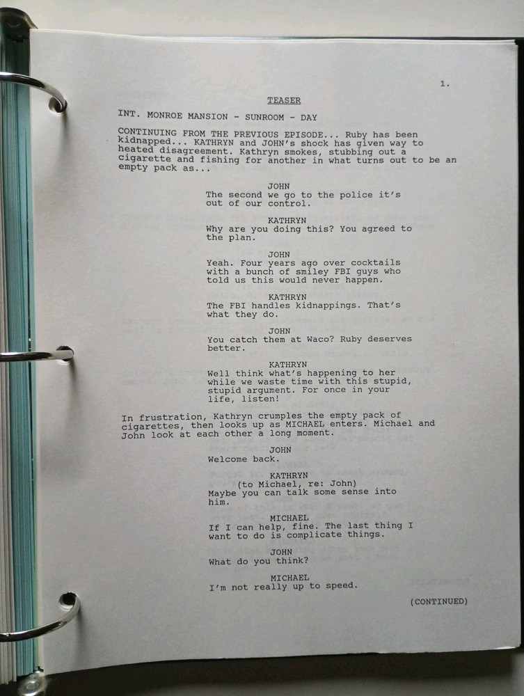 THE MONROES (1995) TV Soap Opera Scripts & Production Binder William Devane