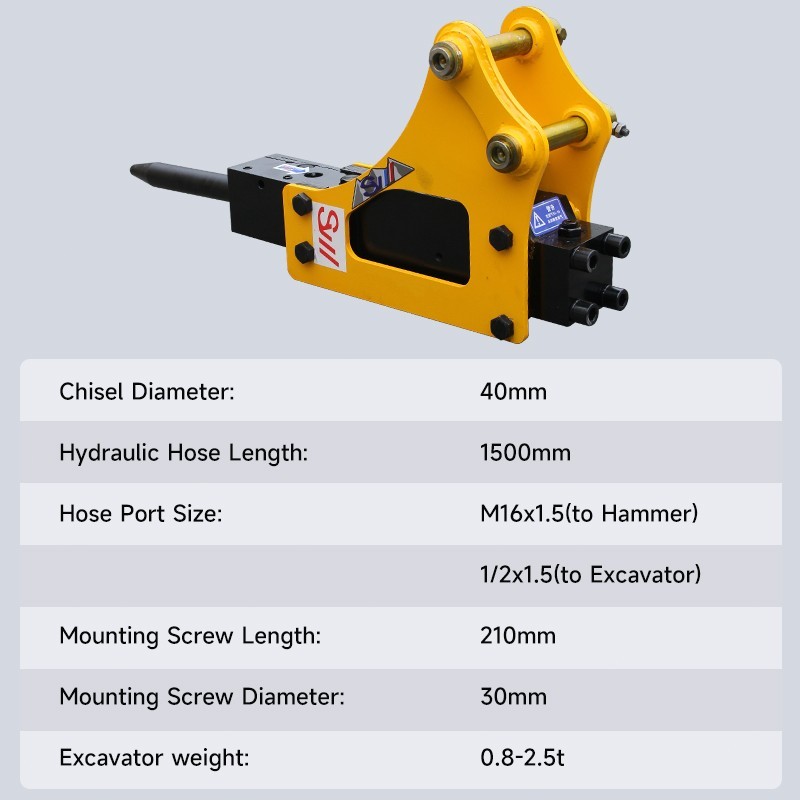 USA FREE SHIPPING Hydraulic Breaker Hammer 1.8-2 TON Mini Excavator Attachment