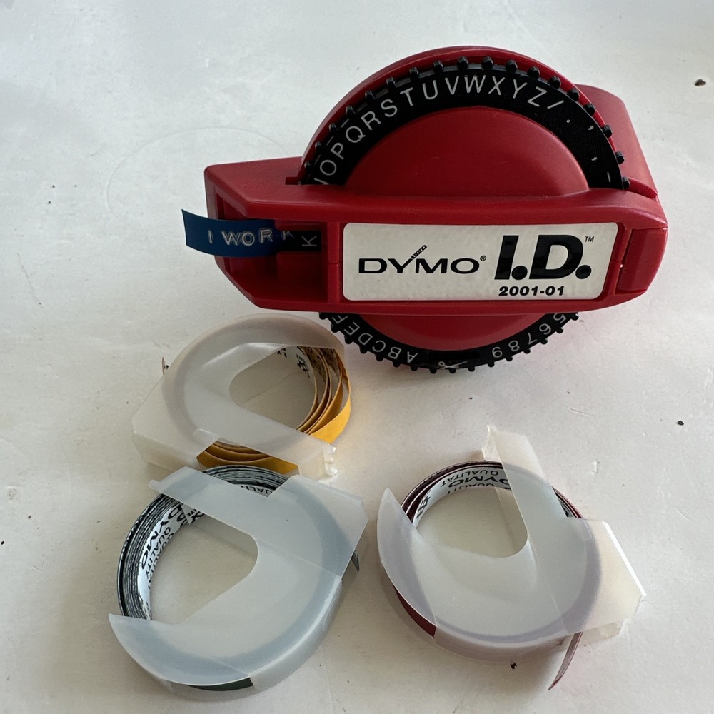 Dymo I.D. 2001-01 Label Maker 4 Partial Rolls Tape Tested See Description