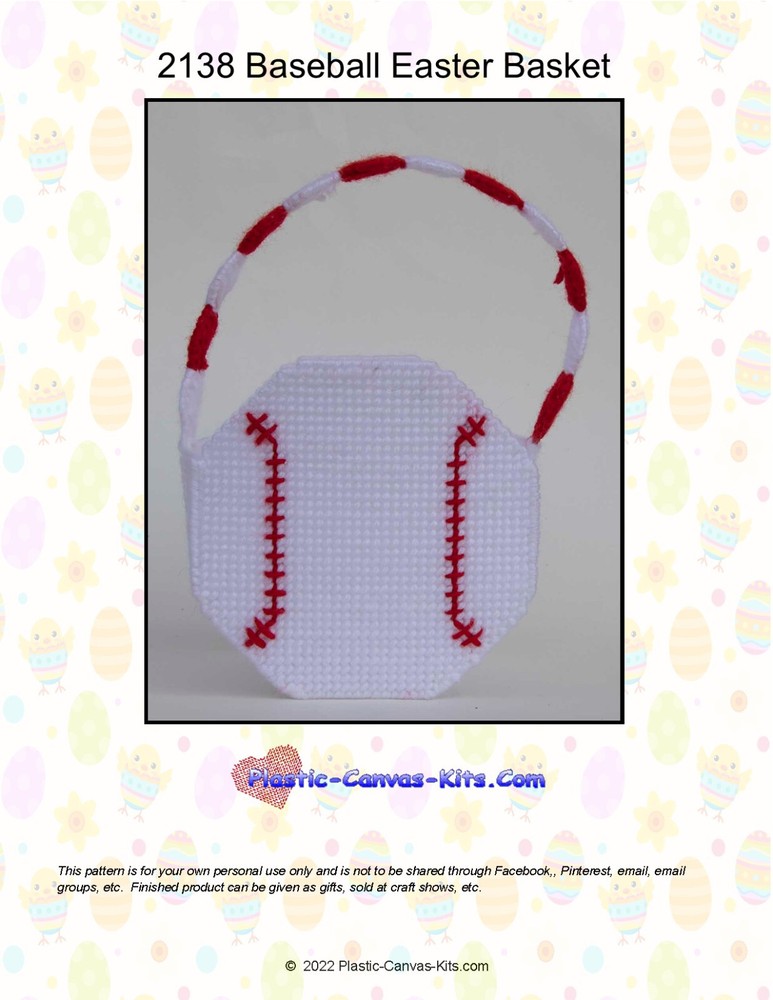 Baseball Easter Basket-Plastic Canvas Pattern or Kit