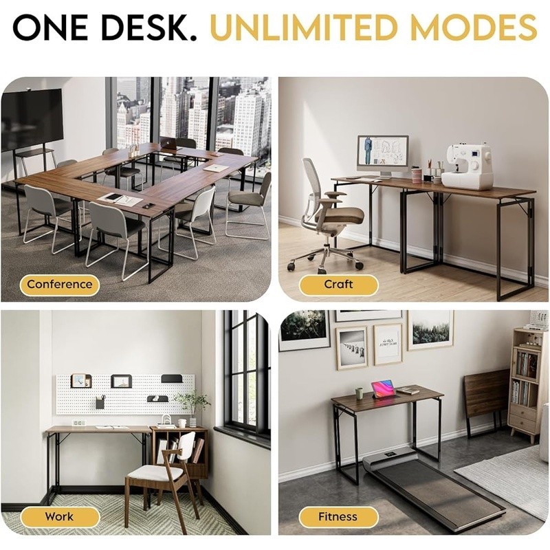 Foldable Compact Desk Portable Table No Assembly Minimalist Office Study Space