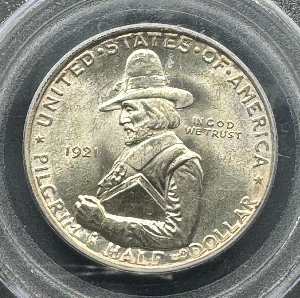 1921 PILGRIM COMMEMORATIVE SILVER HALF DOLLAR PCGS OGH MS66 04XEE26