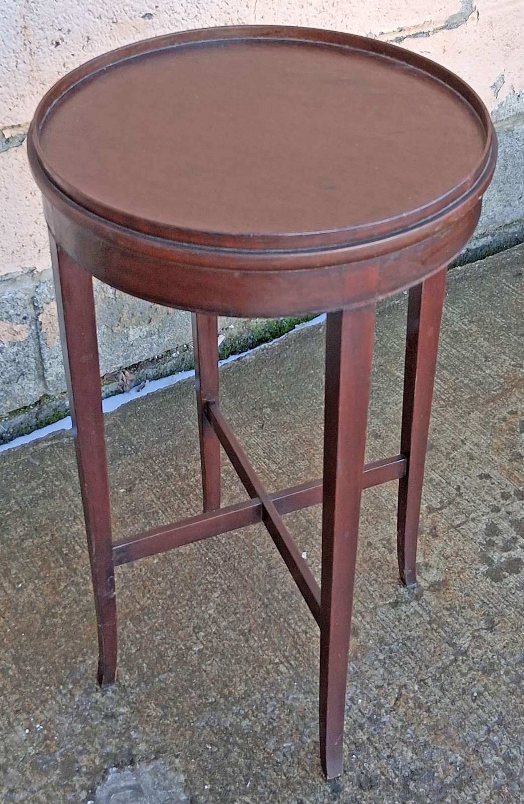 Antique Vintage Old Art Deco SOLID Mahogany Wooden Round End Side Accent Table