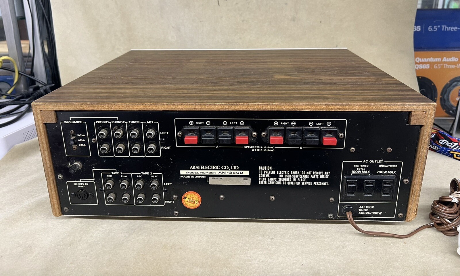 Akai AM-2800 Vintage Stereo Amplifier 80W/ Channel Made In Japan