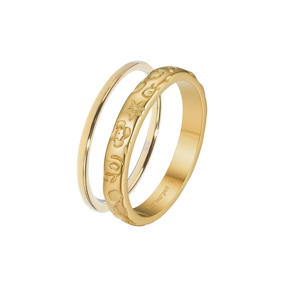 Hey Harper Aurie Ring Set - Gold Size 7
