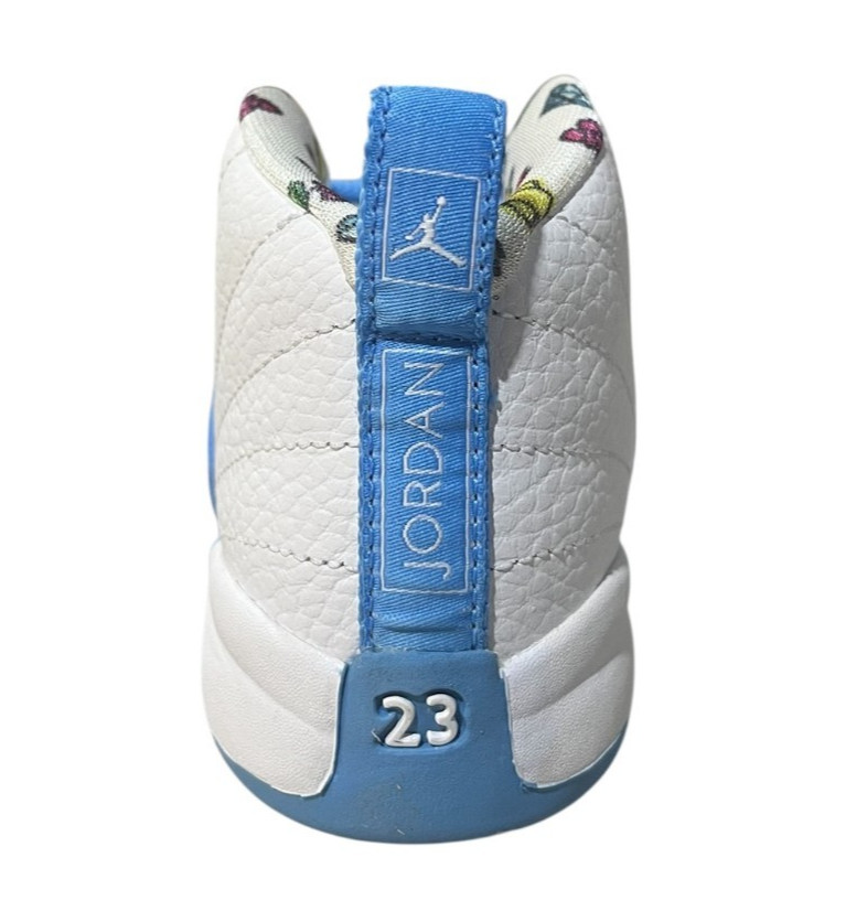 Jordan Retro 12 White/University Blue Emoji Infant/Toddler Size 8 DQ4367-114 New