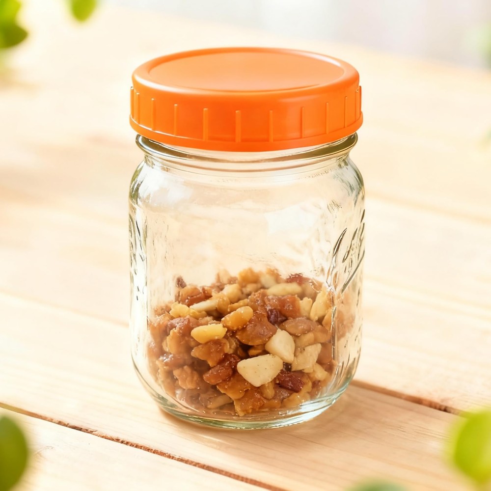 Wide Mouth Mason Jar Lids 8PCS 3.38 in Multicolor Stackable Easy Storage Leak Pr