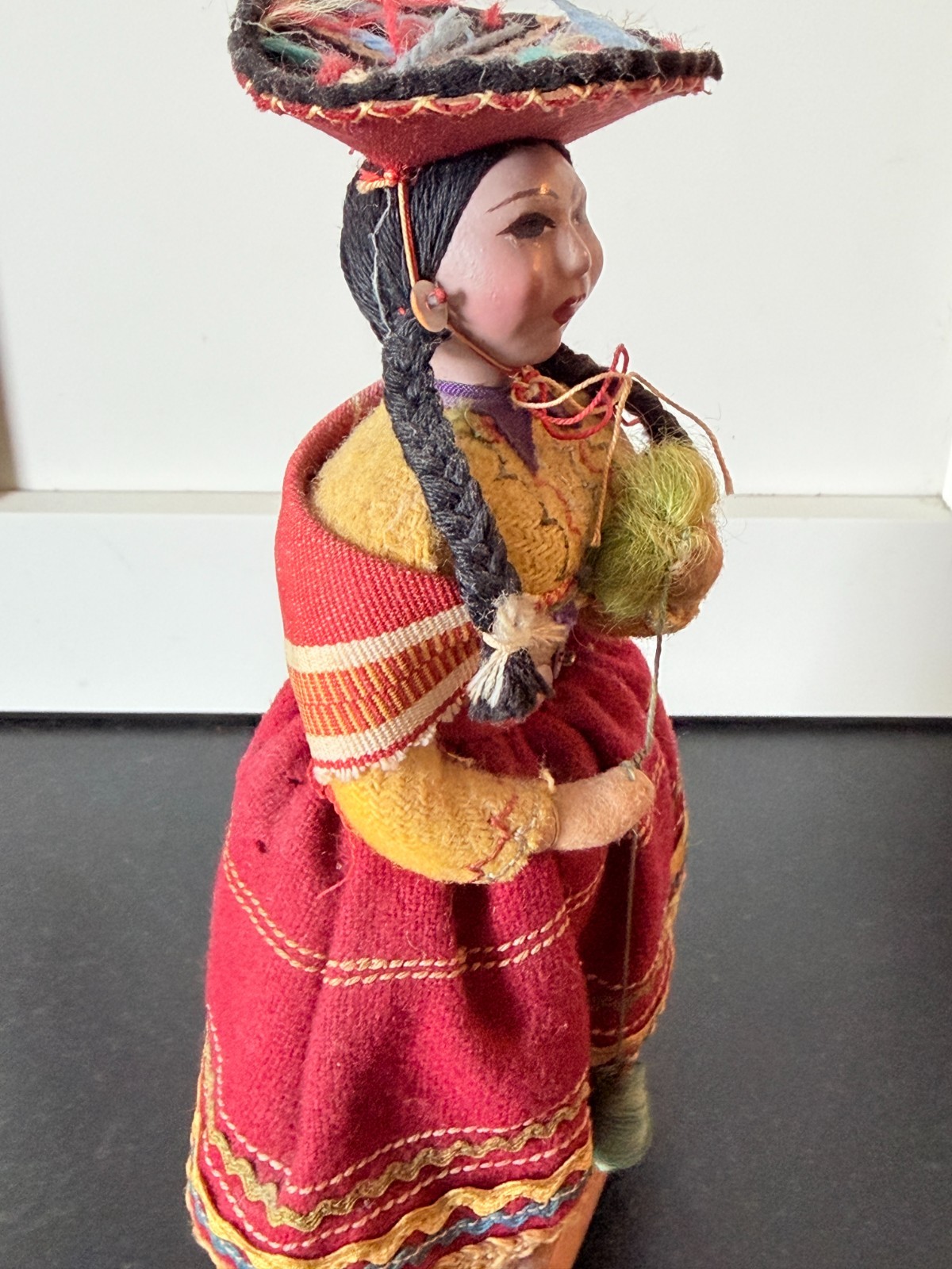 Vintage Peruvian Folk Art Dolls Pair Handcrafted Andean Highland Textile Figures