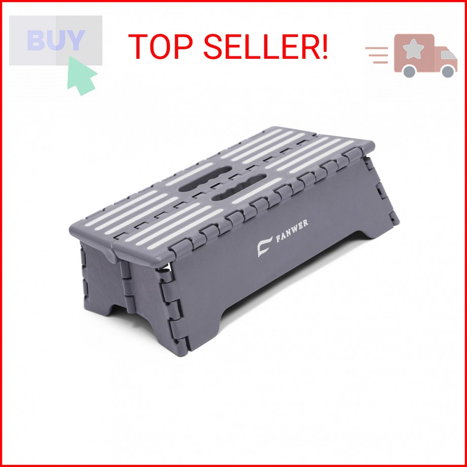 Fanwer 5 inch Portable Folding Step Stool - Safe & Stable, Foldable Stepping Sto