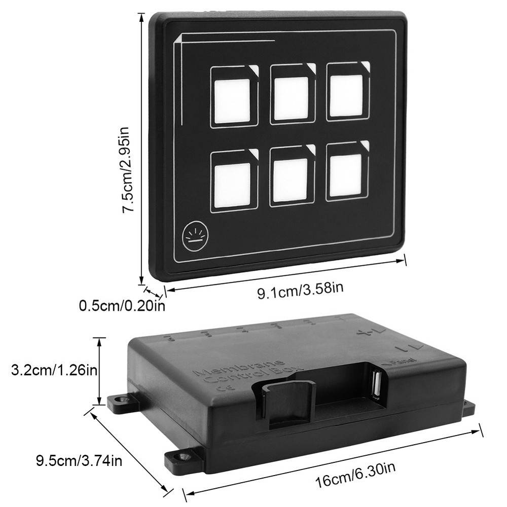 Universal 6P LED Touch Membrane Control Panel Switch For Car Electronic Acc PYSD