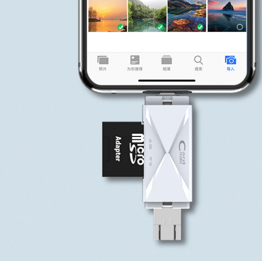 Multifunction Portable Memory Card Reader USB/Micro-USB TF SD OTG Card Reader