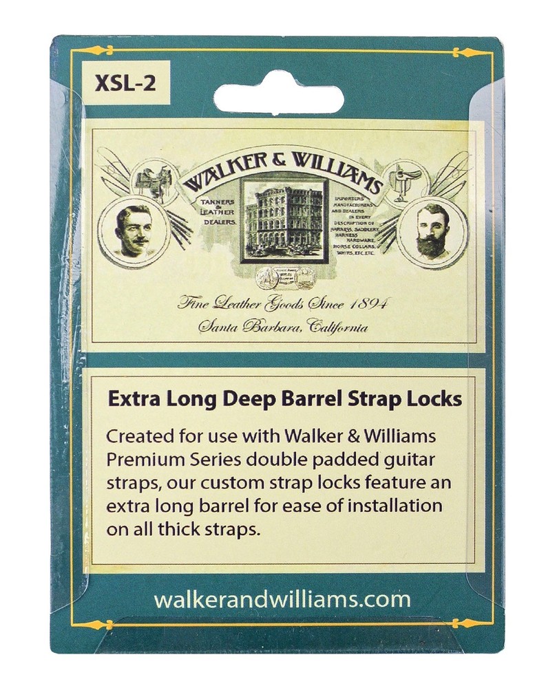 Walker & Williams XSL Extra Long Deep Barrel Black Strap Locks For Thick Straps