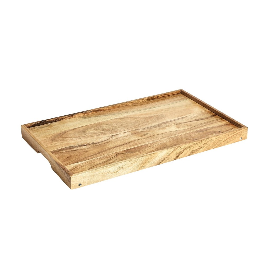 Acacia Wood Rectangular Bed Tray with Stand Serve Breakfast Everyday Display