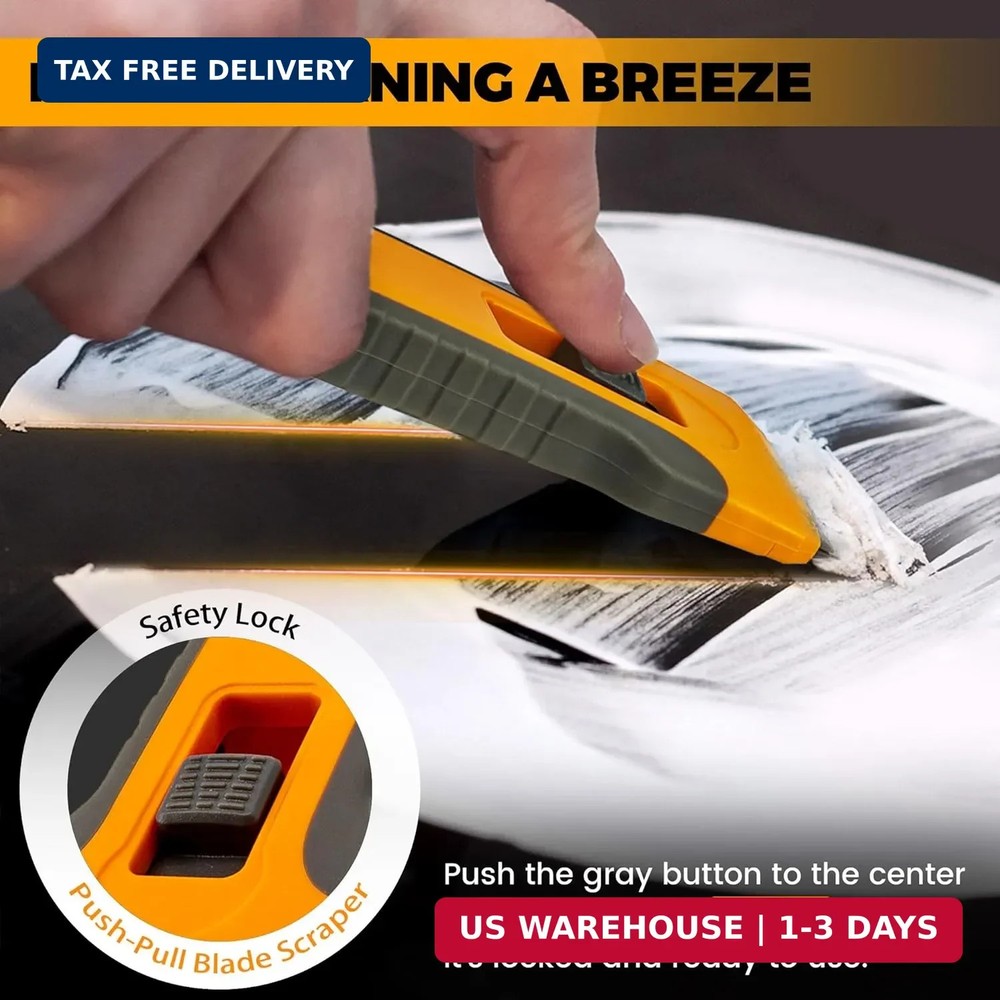 Razor Blade Scraper Tool with 15pcs Extra Blades, Cleaning Razor Scraper for Gla