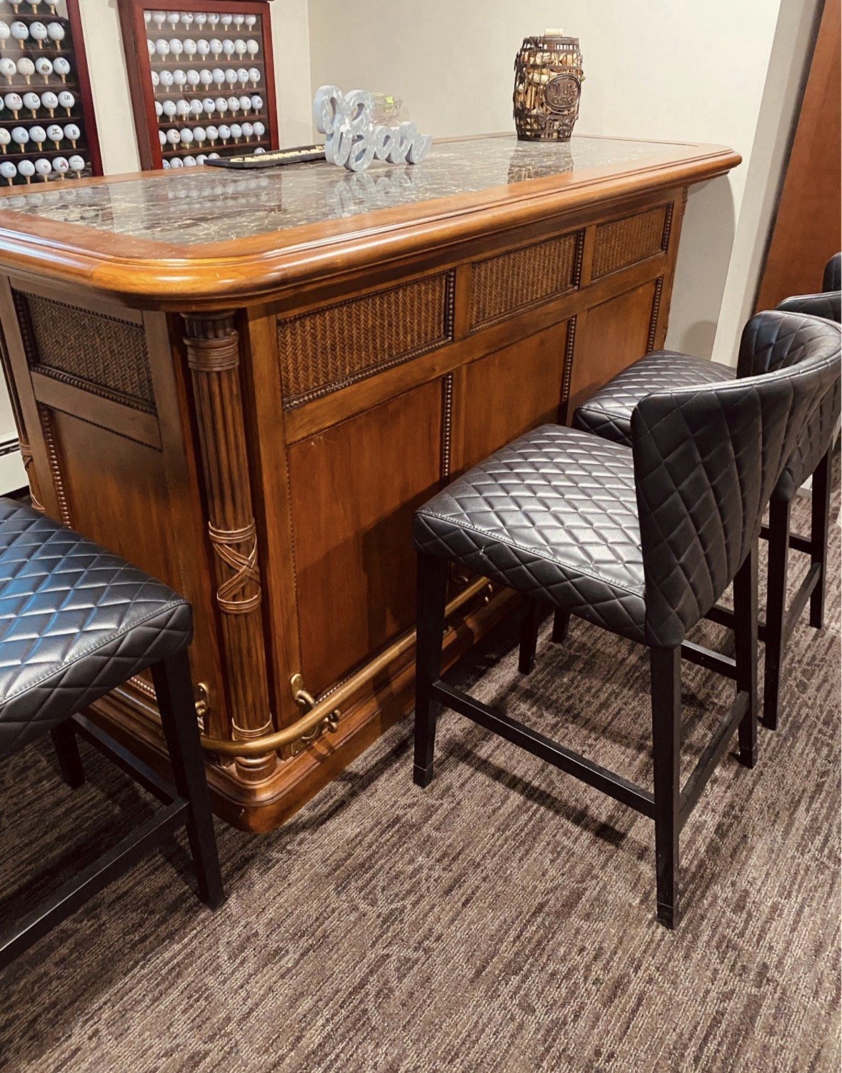 Vintage Bar And Wine Cabinet (chairs not included)