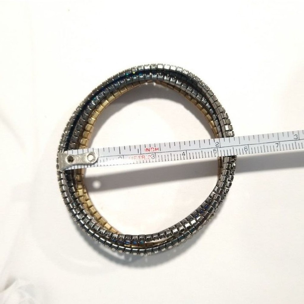 Multicolor Sparkling Rhinestone Layers Bracelet Set of 6 Stackable