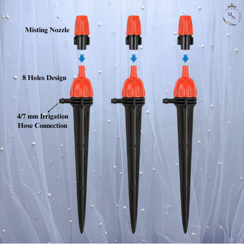 25pcs Drip Irrigation Emitters For 1/4" Irrigation Hose Accessories Adjustable