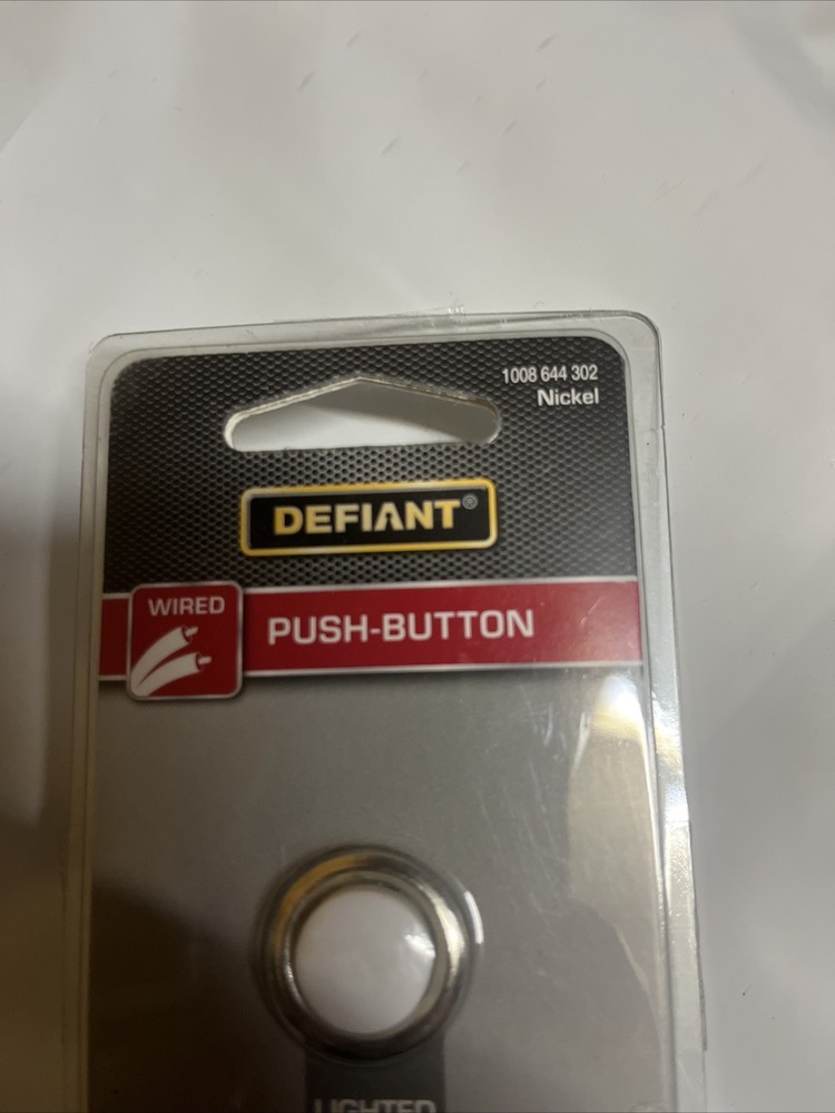 Defiant Illuminated Doorbell Push Button Wired Lighted Nickel