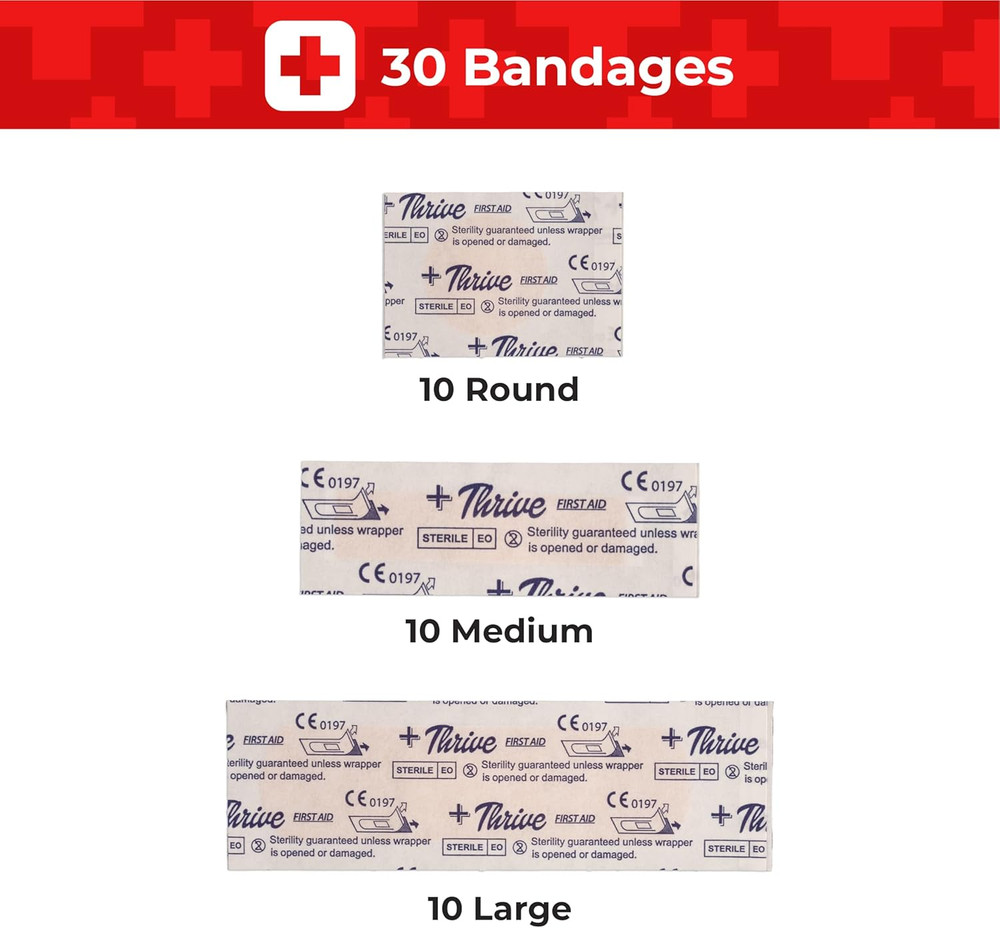 Thrive Mini First Aid Kit - Compact Travel Essentials Pack - Waterproof Camping