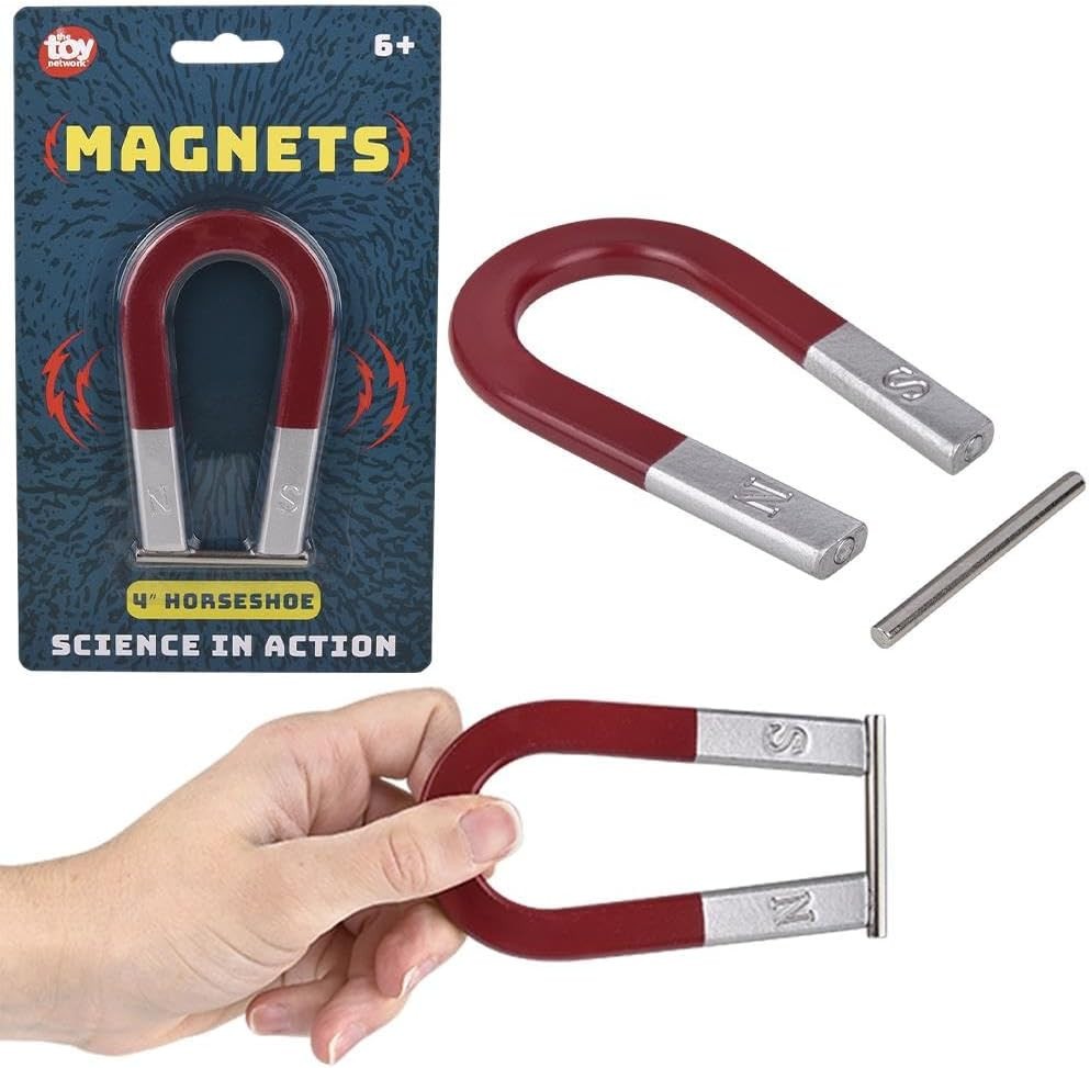 Metal Horseshoe Magnet (4 Inch) Strong Educational Science Tool for Learning Fun