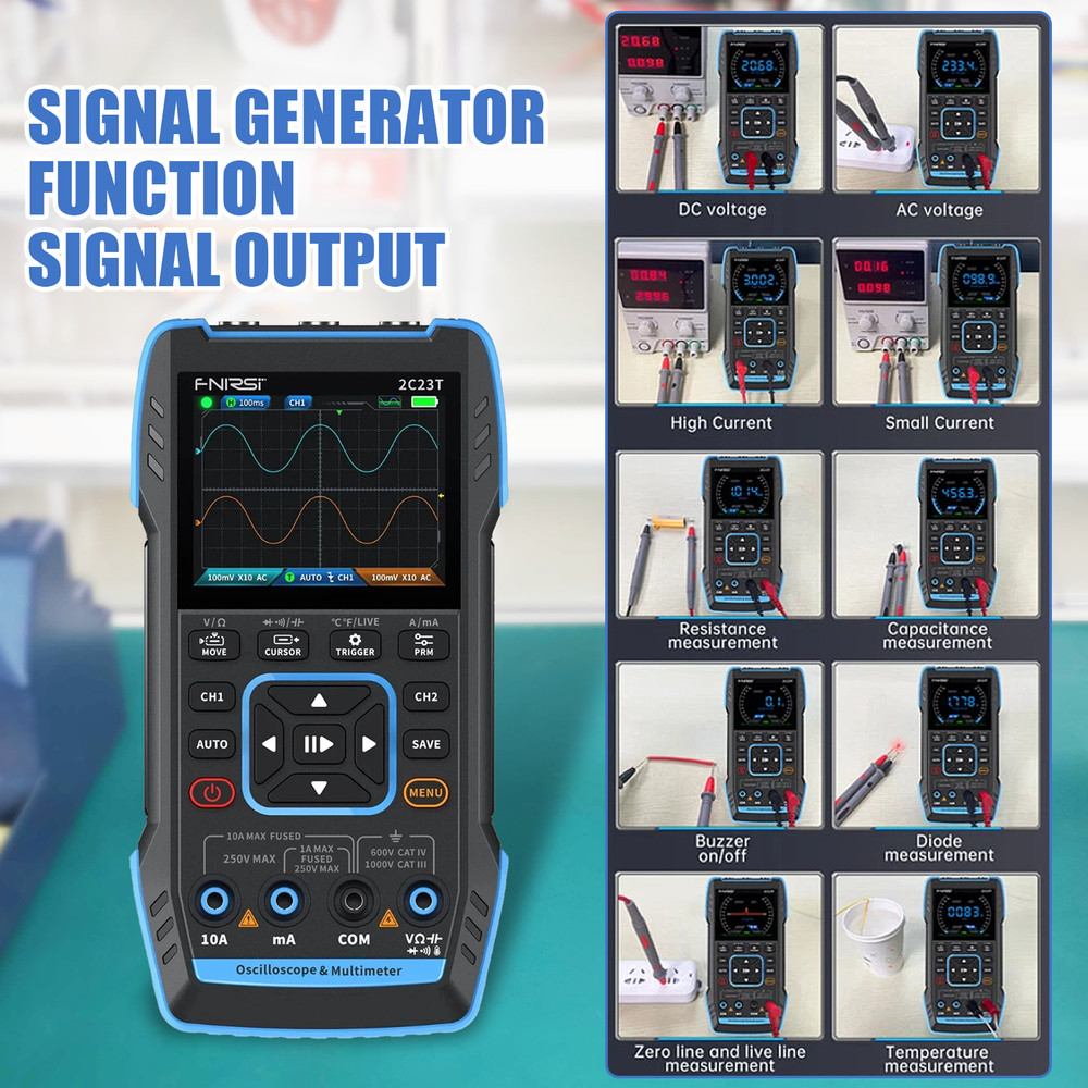 3IN1 Handheld Oscilloscope Digital Display Multimeter Function Signal Generator