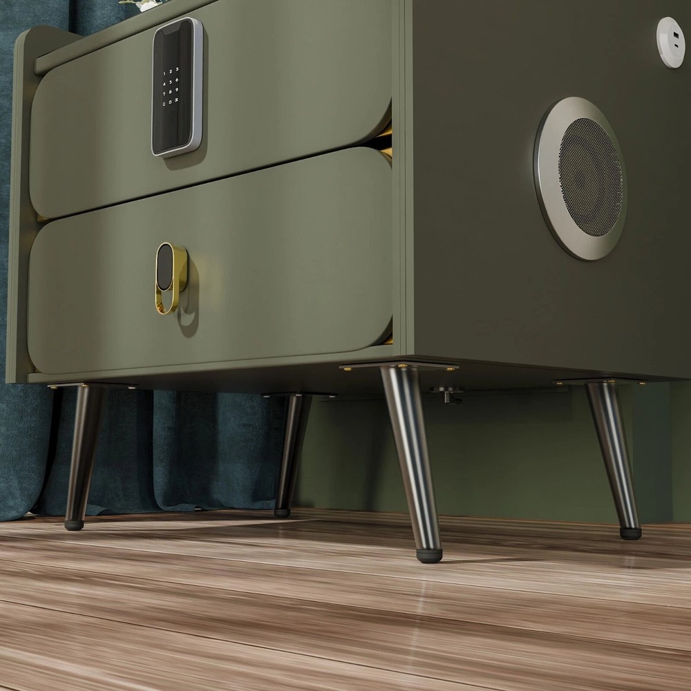 20" Tall Smart nightstand with combination lock ,Bluetooth player,Led light