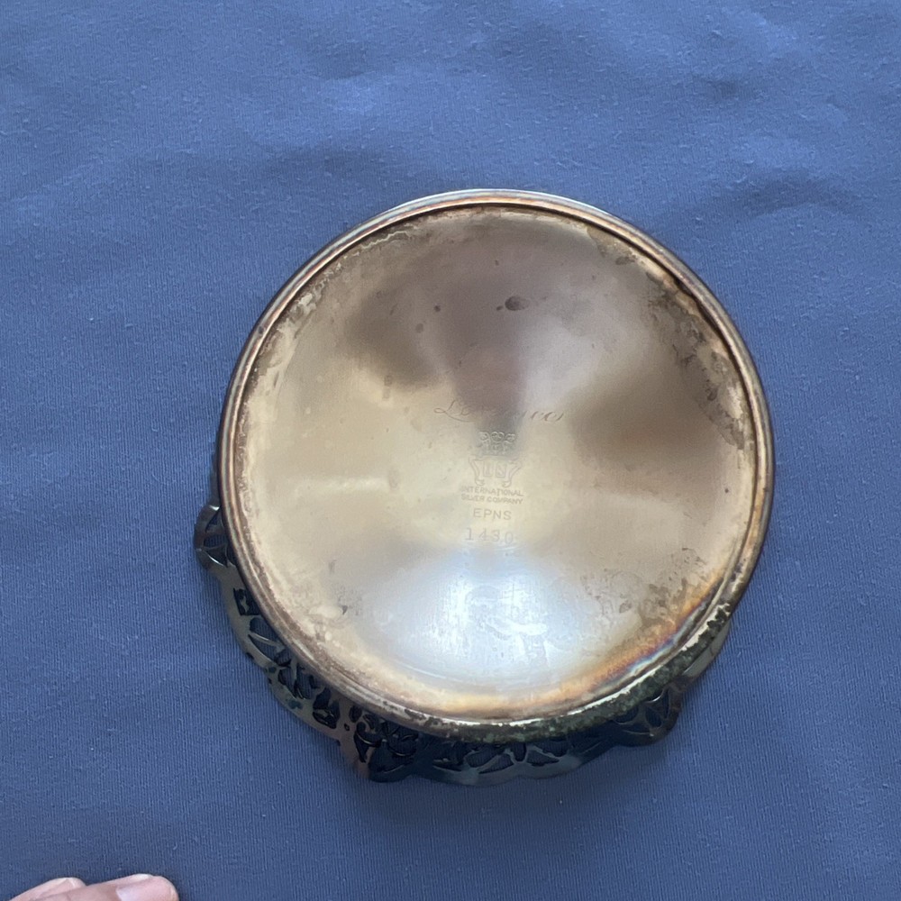 International Silver Co 2296 Lovelace Pedestal Candy Compote Pierced Openwork