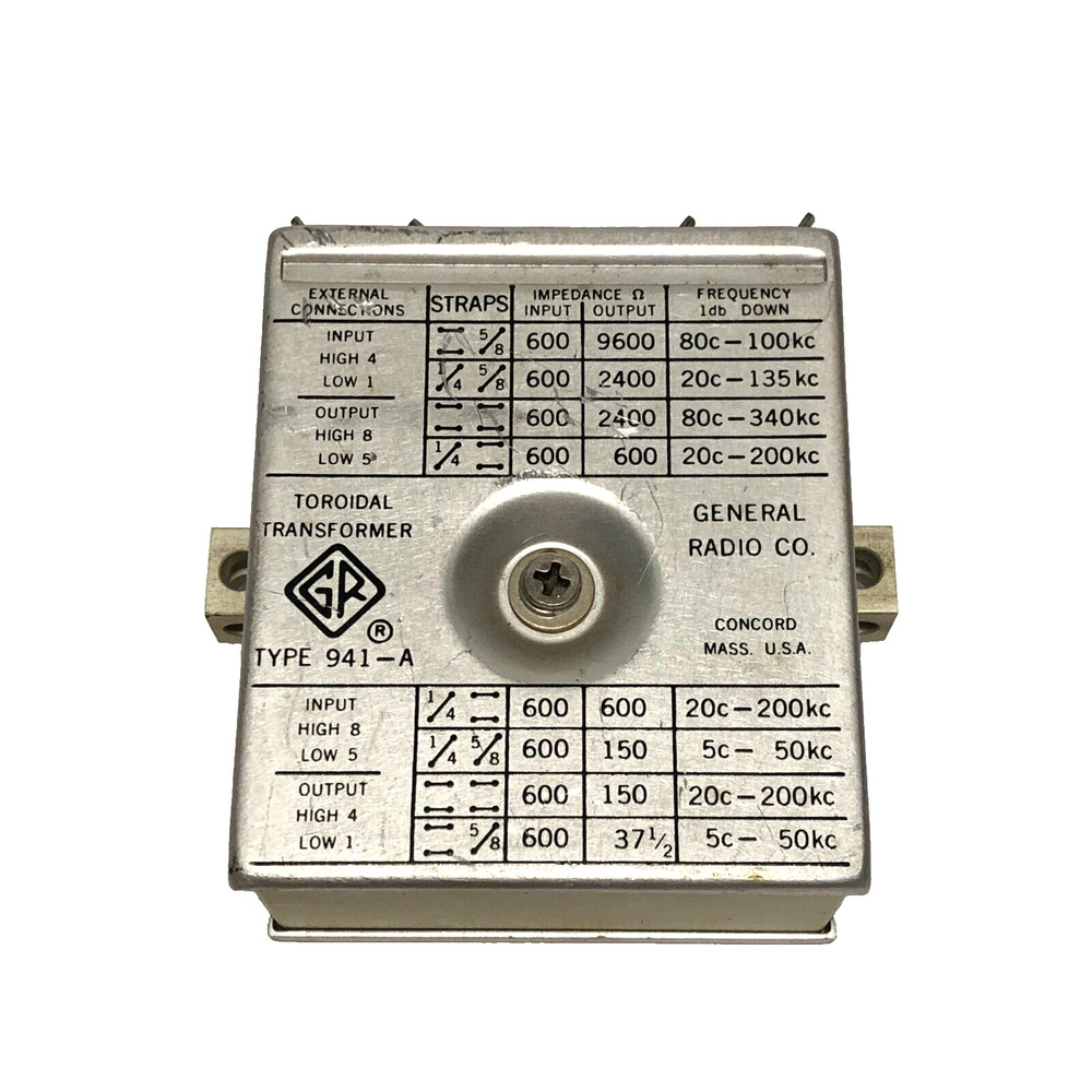 General Radio 941-A Audio Input Toroidal Transformer (Untested)